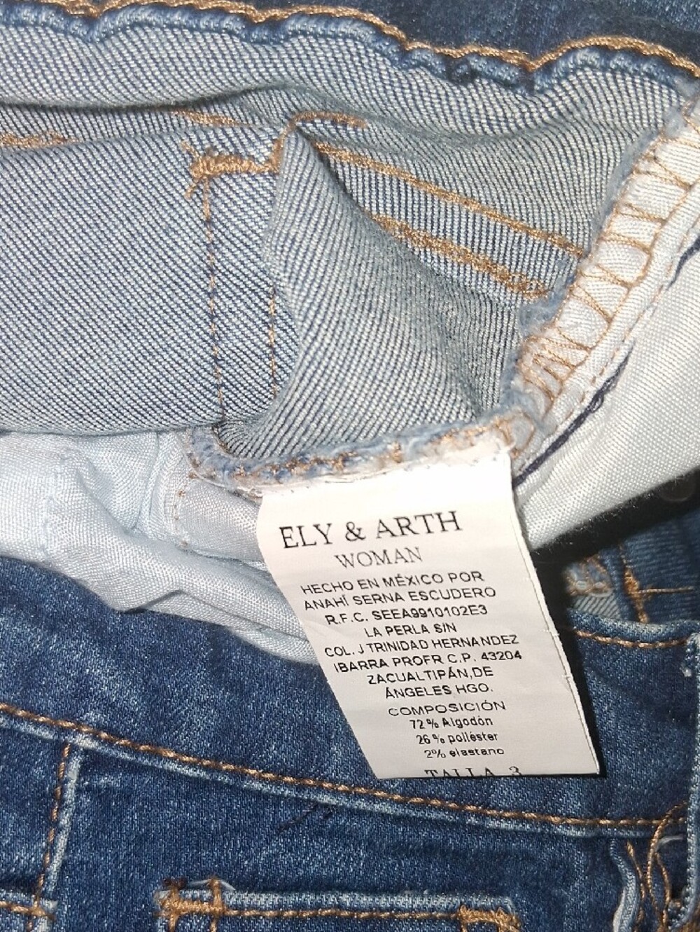 Dark Blue Denim Fold-Trim Women's Shorts - Picture 11 of 14